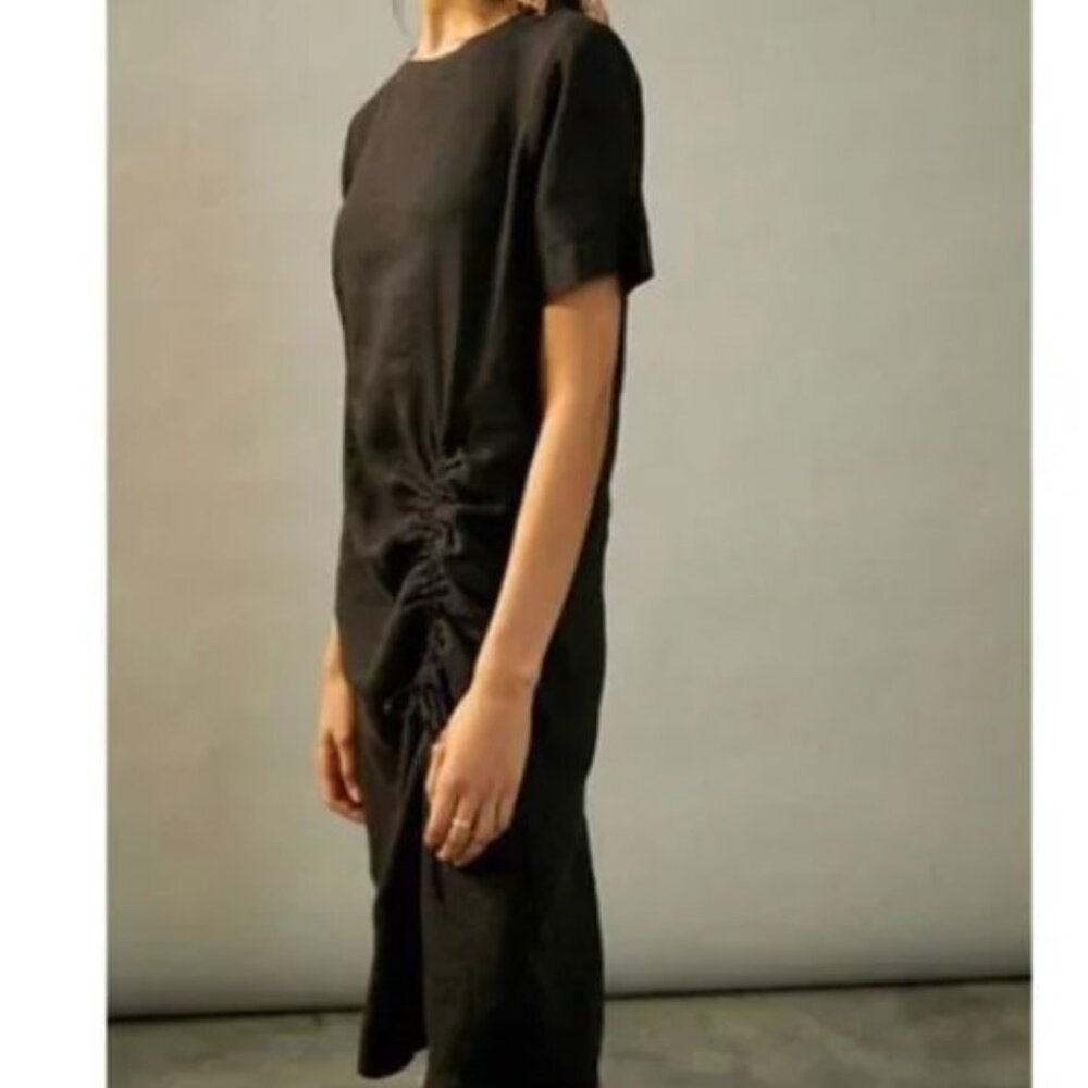 Anthropologie Stateside Vivianne Linen Black Dress XS